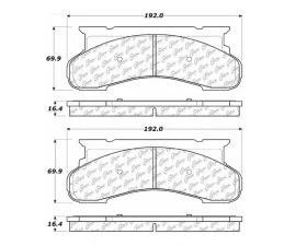 StopTech Brake Pad Set, Front, Red, for Ford Mustang 2015-2023, 106.045