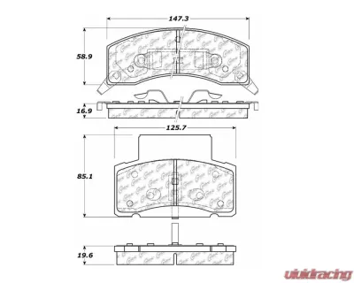 StopTech Brake Pads - Front, Ceramic, Red, for Ford Mustang 2015-2023, 106.0459 - 106.04590
