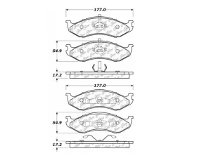 StopTech Brake Pads - Front, Red, for Honda Civic 2006-2011, 106.0477