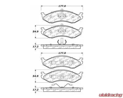 StopTech Brake Pads - Front, Red, for Honda Civic 2006-2011, 106.0477 - 106.04770