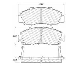 StopTech Brake Pads - High Performance, Front, Red, 2006-2011 Honda Civic, 106.0503