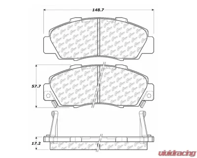 StopTech Brake Pads - High Performance, Front, Red, 2006-2011 Honda Civic, 106.0503 - 106.05030