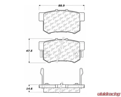 StopTech Brake Pad Set - Front, Red, for Honda Civic 2006-2011, 106.0537 - 106.05370