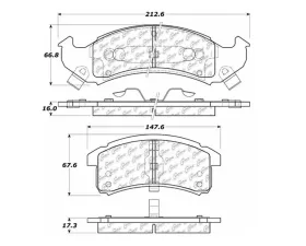 StopTech Brake Pads for Ford Mustang 2015-2023, Ceramic, Front, 106.0623
