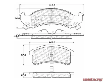 StopTech Brake Pads for Ford Mustang 2015-2023, Ceramic, Front, 106.0623 - 106.06230