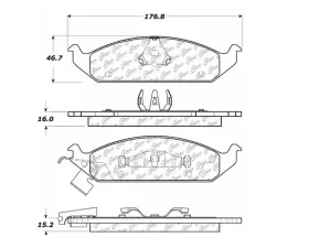 StopTech Brake Pads - Front, Ceramic, Red - Ford Mustang 2015-2023 - 106.065