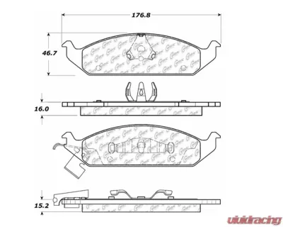 StopTech Brake Pads - Front, Ceramic, Red - Ford Mustang 2015-2023 - 106.065 - 106.06500