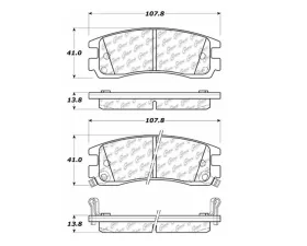 StopTech Brake Pads for Honda Civic 2006-2011, Front, Red, 106.0698