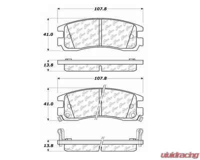 StopTech Brake Pads for Honda Civic 2006-2011, Front, Red, 106.0698 - 106.06980
