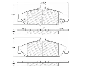StopTech Brake Pads for Honda Civic 2006-2011, Ceramic, Front, 106.0727
