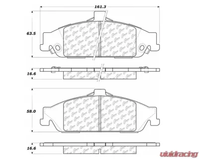 StopTech Brake Pads for Honda Civic 2006-2011, Ceramic, Front, 106.0727 - 106.07270