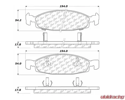 StopTech Brake Pads, Ceramic, Front, Ford Mustang 2015-2023, 106.079 - 106.07900