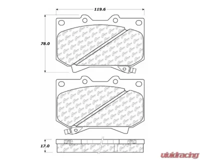 StopTech Brake Pads - Front, Ceramic, Red, Toyota Camry 2018-2023, 106.0812 - 106.08120