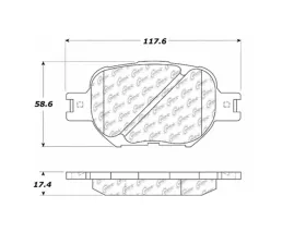 StopTech Brake Pads - Front, Ceramic, Red, for Honda Civic 2006-2011 - 106.0817