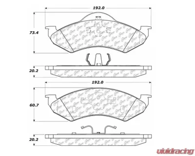StopTech Brake Pads - Front, Ceramic, Red, for BMW 3 Series 2007-2013, 106.082 - 106.08200