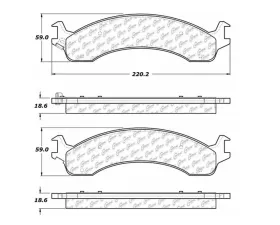 StopTech Brake Pad Set - Front, Red, for Ford Mustang 2015-2023 - 106.0821