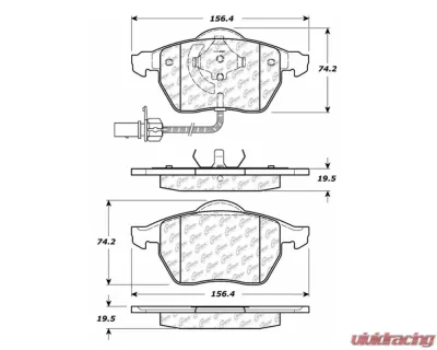 StopTech Performance Brake Pads for Ford Mustang 2015-2023, Red, 106.084 - 106.08400