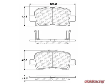 StopTech Brake Pads - Front, Ceramic, Red, for Honda Civic 2006-2011 - 106.0865 - 106.08650