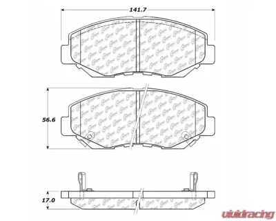 StopTech Brake Pads - Front, Red, for Honda Civic 2006-2011, 106.0914 - 106.09140