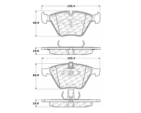 StopTech Brake Pads - Front, Red, Performance, BMW 3 Series 2007-2013, 106.0918