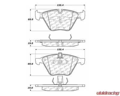 StopTech Brake Pads - Front, Red, Performance, BMW 3 Series 2007-2013, 106.0918 - 106.09180