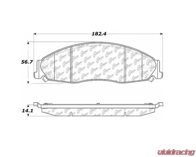 StopTech Brake Pads - Front, Red, for Honda Civic 2006-2011 - 106.0921 - 106.09210
