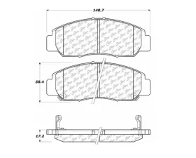 StopTech Brake Pad Set - Front, Red, for Ford Mustang 2015-2021, 106.0959