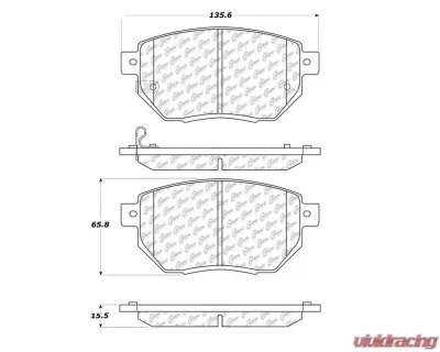 StopTech PosiQuiet Brake Pads, Infiniti FX 2004, Front, 106.09691 - 106.09691