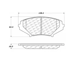 StopTech Brake Pad Set - Front, Red, for Honda Civic 2016-2021, 106.1009