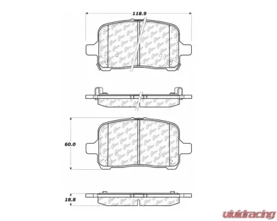 StopTech Brake Pads - Front, Ceramic, Red, Ford Mustang 2015-2023, 106.1028 - 106.10280