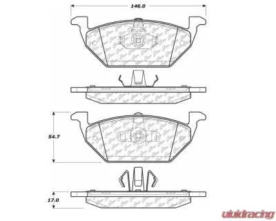 StopTech Brake Pads for Ford Mustang 2015-2023, Ceramic, 106.1055 - 106.10550