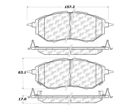StopTech Brake Pads, Performance, Front, Red, Honda Civic 2006-2011, 106.1078