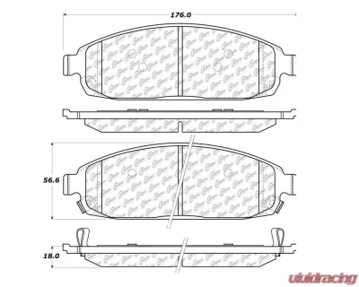 StopTech Brake Pads for Ford Mustang 2015-2023, Ceramic, Front 106.108 - 106.10800
