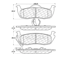 StopTech Brake Pads - Front, Ceramic, Red - Ford Mustang 2015-2023 - 106.1087