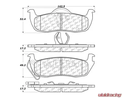 StopTech Brake Pads - Front, Ceramic, Red - Ford Mustang 2015-2023 - 106.1087 - 106.10870