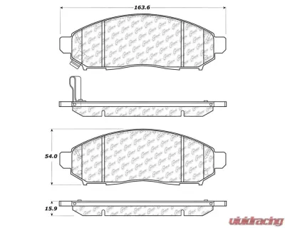 StopTech Brake Pads - Front, Red, for Ford Mustang 2015-2020 - 106.1094 - 106.10940
