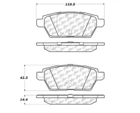 StopTech Brake Pads - Front, Ceramic, Red, for Honda Civic 2006-2011, 106.1161