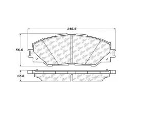 StopTech Brake Pads - Front, Ceramic, Black, Fit Honda Civic 2006-2011, 106.1211
