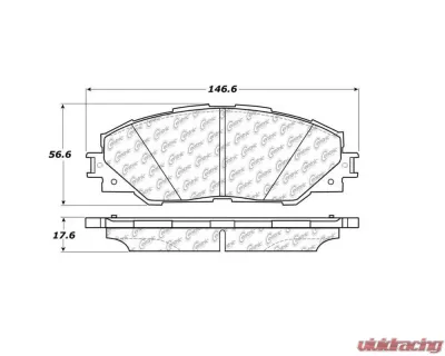 StopTech Brake Pads - Front, Ceramic, Black, Fit Honda Civic 2006-2011, 106.1211 - 106.12110