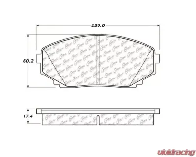 StopTech Brake Pads, Front, Red, for Ford Mustang 2015-2021, 106.1258 - 106.12580