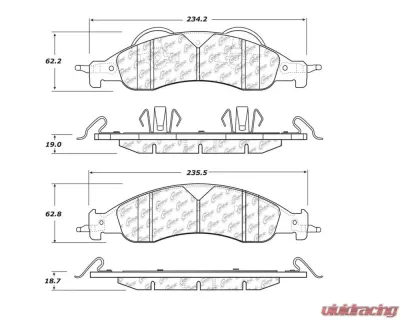StopTech Performance Brake Pads for Honda Civic 2006-2011, Red 106.1278 - 106.12780