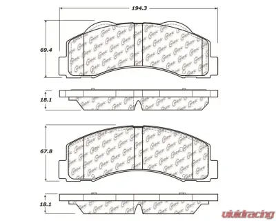 StopTech Brake Pads for Ford Mustang 2015-2022, Ceramic, Front, 106.1414 - 106.14140