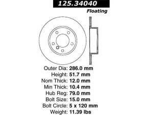 StopTech Performance Brake Pads for Ford Mustang 2015-2023, Red, 125.3404