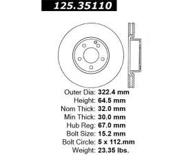 StopTech Brake Pads - Front, Ceramic, Black, Honda Civic 2006-2011, 125.3511