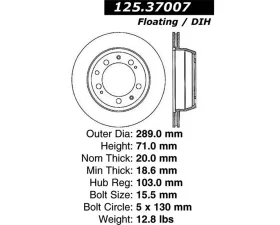 StopTech Premium High-Carbon Rear Rotor for Porsche 911 2005-2011 125.37007