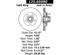 StopTech Brake Pads, Front, Red, Ford Mustang 2015-2023, 125.6508