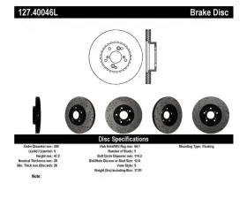 StopTech Sport Drilled/Slotted Brake Rotor Front Left, Black, 2006-2011 Honda Civic, 127.40046L