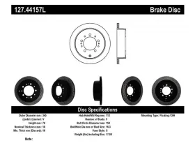 StopTech Sport Drilled/Slotted Brake Rotor Rear Left, Red, 127.44157L
