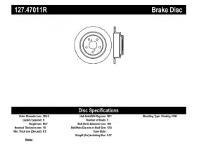 StopTech Sport Drilled/Slotted Brake Rotor Rear Right for Honda Civic 2006-2011, Gray, 127.47011R
