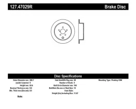 StopTech Sport Drilled/Slotted Brake Rotor Rear Right Subaru 127.47029R